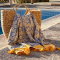 Fouta Daisy Yellow - Dark Blue