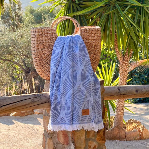 Hamamtuch Botanic Art Blue -Lavender