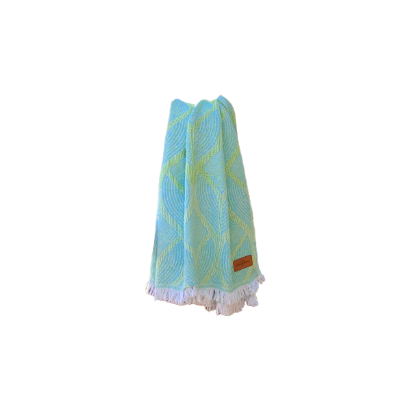 Hammamtowel Botanic Art Turquoise - Lemon