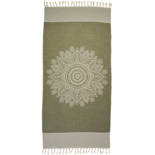 hamamdoek boho chive green frontside