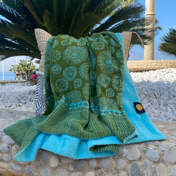 Batik Strandtuch Aztec Turquoise