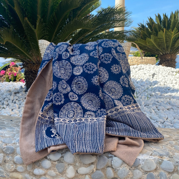 Batik Strandlaken Aztec Blue