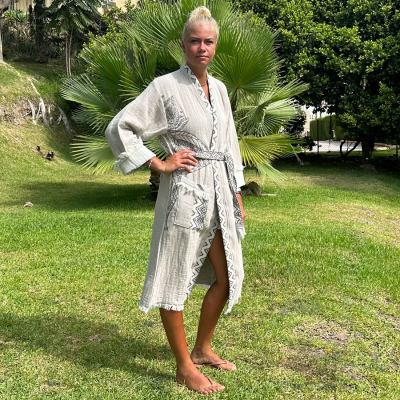 Hamam badjas dames Elephant Beige