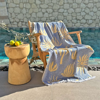 Hammamtowel Palm Beach Petrol - Mustard