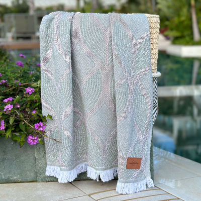 Hamamtuch Botanic Art Taupe-Green